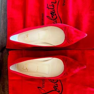 CHRISTIAN LOUBOUTIN Flats — Solasofia Velours (Rougissime) Size 37.5 EU / 7.5 US